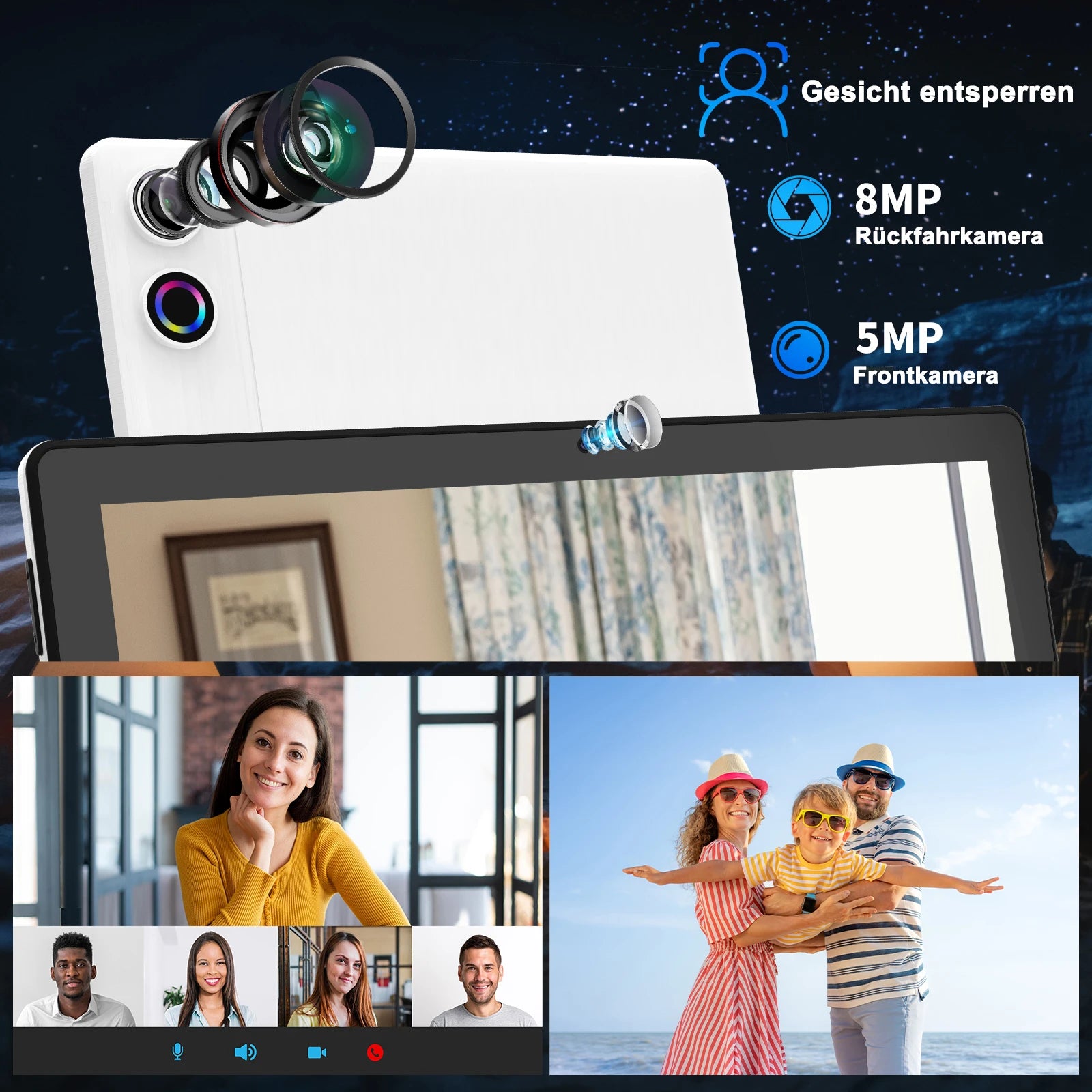 Android 14 Tablet - 10" Octa Core 12GB RAM 64GB ROM with Keyboard Mouse Set 5000mAh Battery