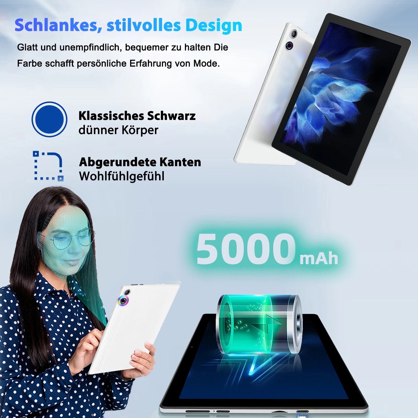 Android 14 Tablet - 10" Octa Core 12GB RAM 64GB ROM with Keyboard Mouse Set 5000mAh Battery