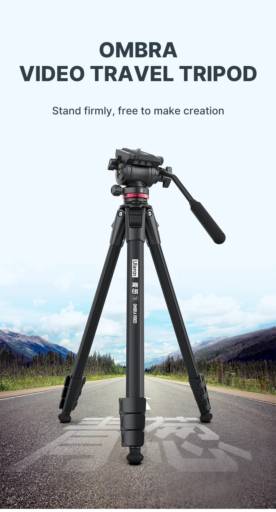 Device+ 1.6M Video Travel Tripod 360° Panorama Fluid Drag 6KG Max Load Arca Swiss Plate for DSLR Camera Professional Foldable Tripod
