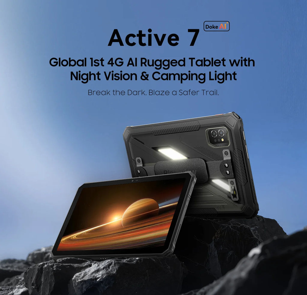 Device+ Active 7 Rugged Tablet - 11" FHD 24GB RAM 128GB Android 15 10000mAh NFC Dual Webcam