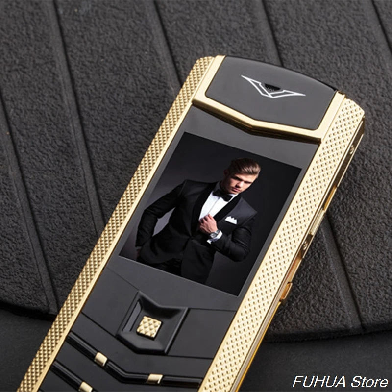 V9 Luxury Metal Bar Phone - Dual SIM Bluetooth Senior Mobile with 3.5mm Headphone Jack