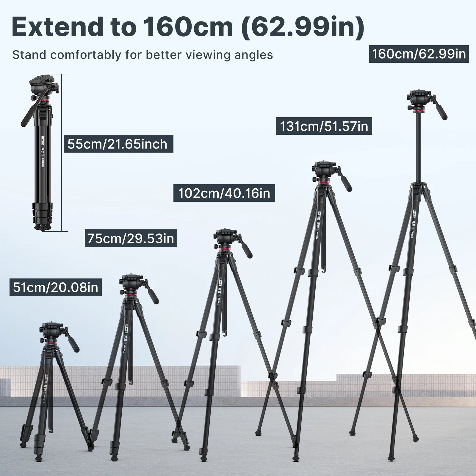 Device+ 1.6M Video Travel Tripod 360° Panorama Fluid Drag 6KG Max Load Arca Swiss Plate for DSLR Camera Professional Foldable Tripod