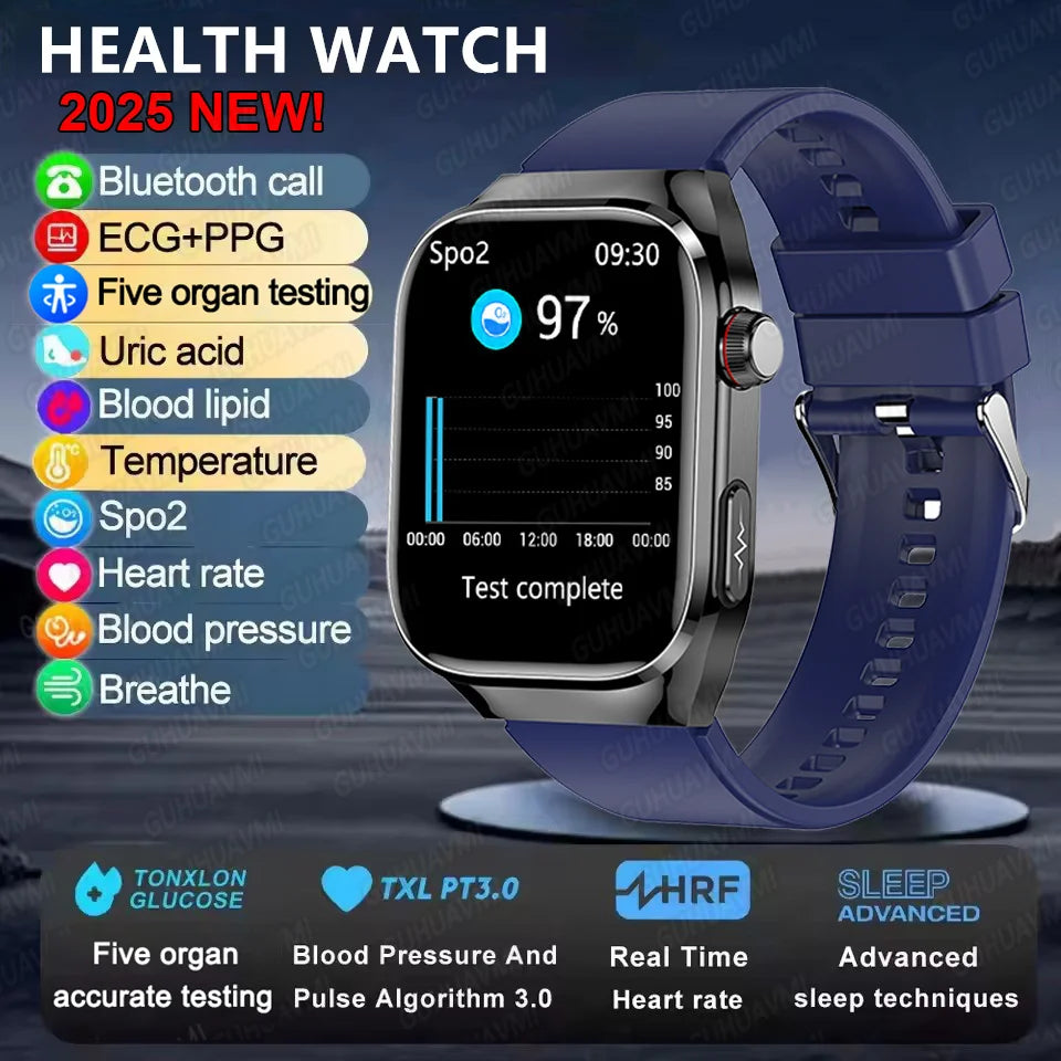 Men's Advanced Health Smart Watch 2025 - Bluetooth Call & Body Fat Analysis