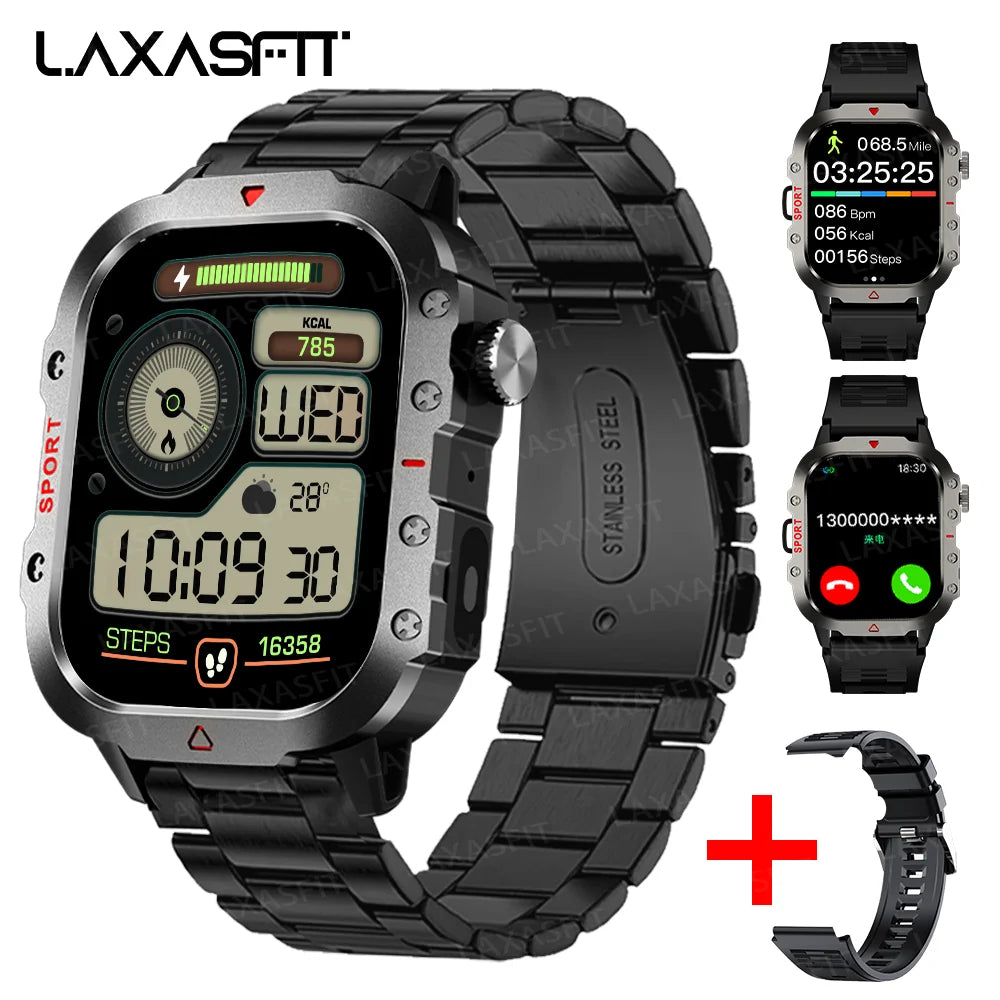 Device+ Men's Sports Smart Watch - 1.71" Blood Oxygen Monitor Bluetooth LED Flashlight Outdoor Fitness