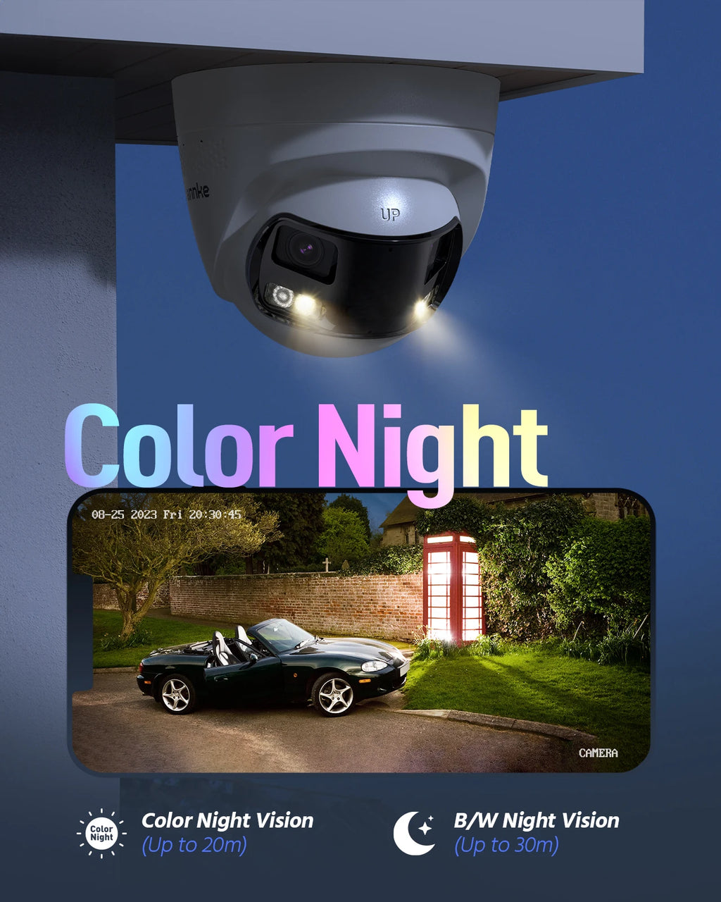 Device+ Smart Home 8MP Security Camera - 180° Dual Lens 4K AI Human Detection POE Outdoor IP Camera