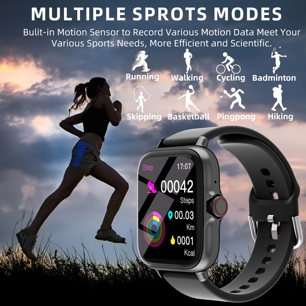 Device+ 1.83" Waterproof Smart Watch - Answer Calls Sleep Monitor Sports Tracker for iPhone Android