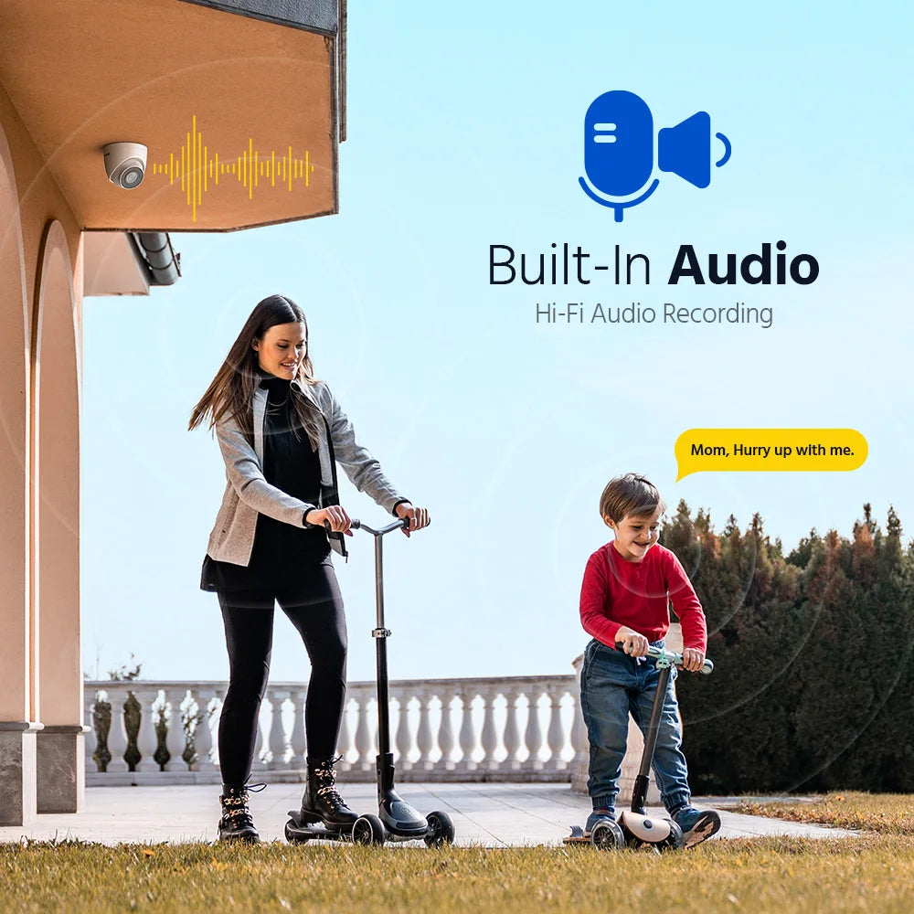 5MP POE Security Camera - Indoor Outdoor with Audio Night Vision Smart Home CCTV