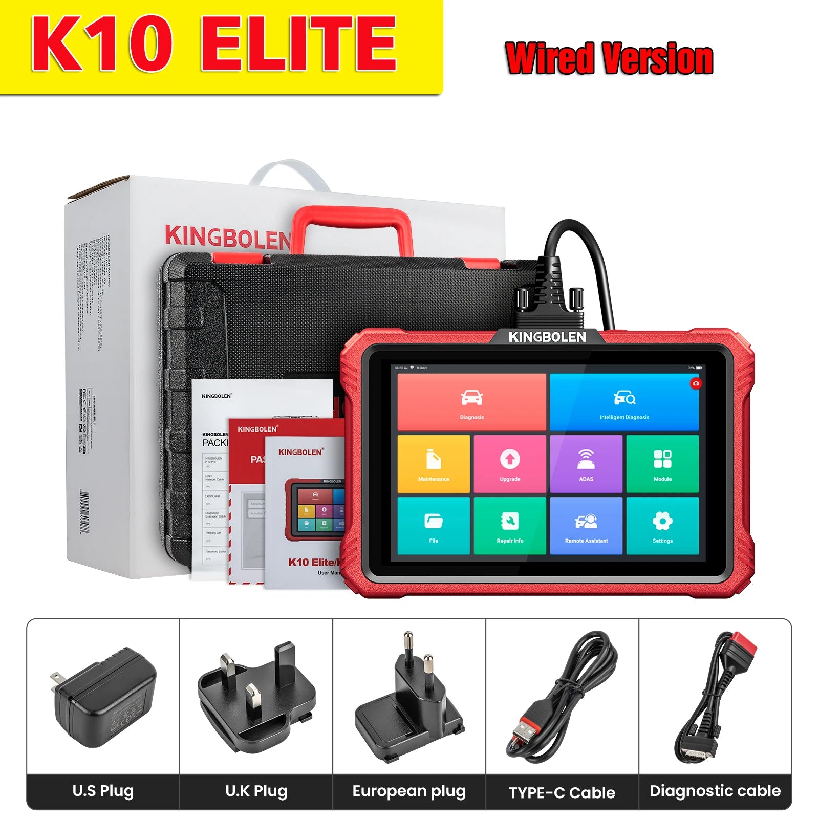 Device+ K10 pro ELITE OBD2 Scanner ECU Coding CANFD FCA All System Diagnostic Tool with Active Test 2 Year Free Update