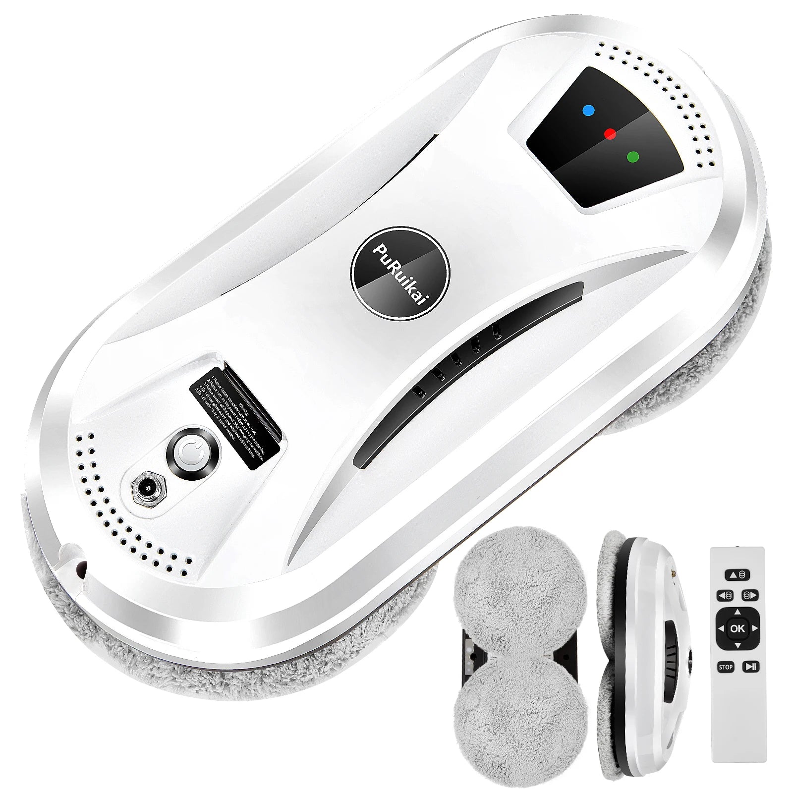 Device+ Ultra Thin Robot Vacuum Cleaner Electric Window Cleaner with Remote Control for Home Glass Cleaning N361 Model