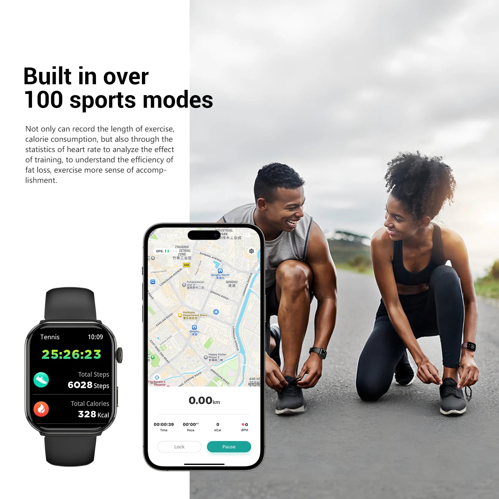 Blackview R60 Smartwatch - 1.96" AMOLED Display with Health Fitness Tracker & Bluetooth Calling