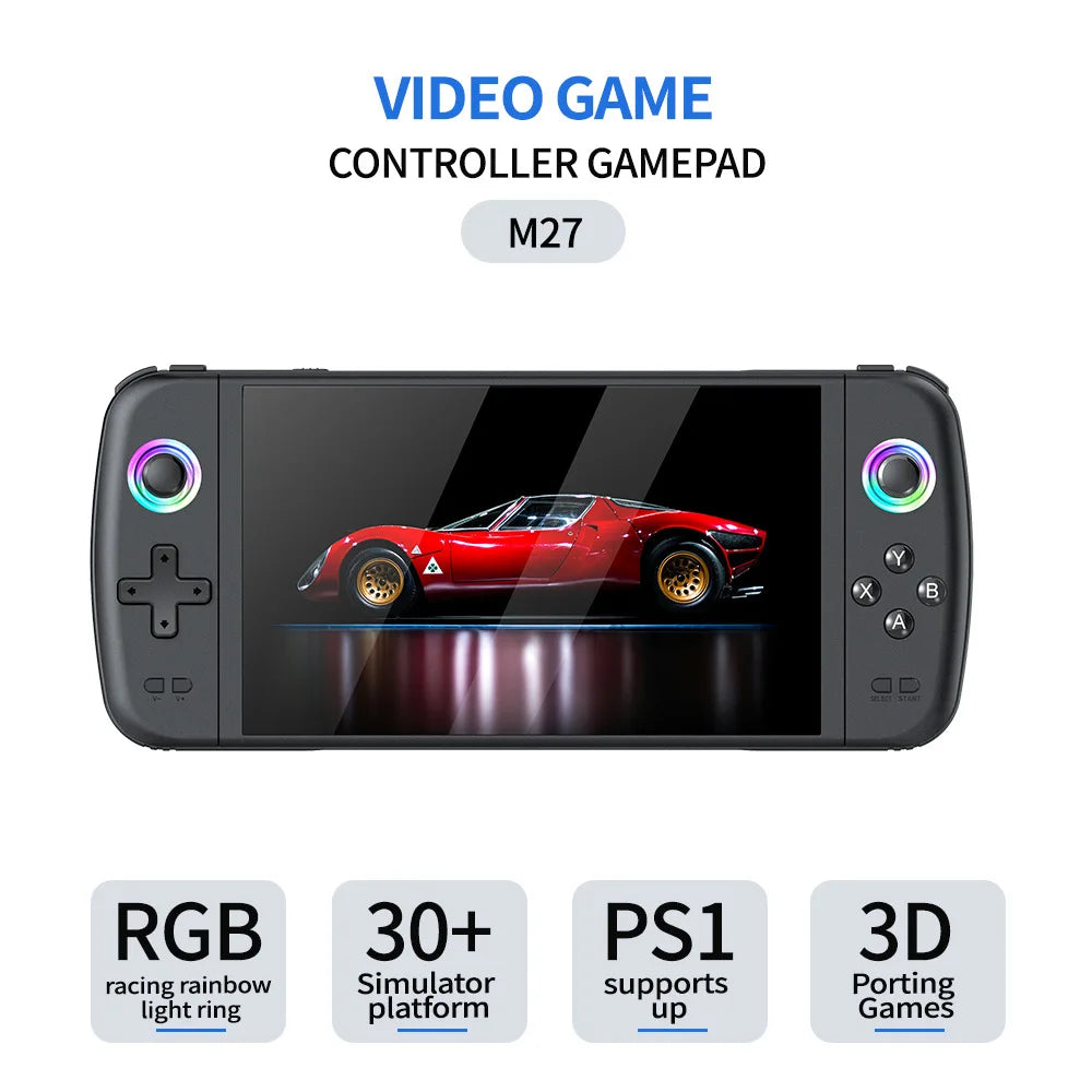 Device+ M27 Retro Handheld Game Console - 30000+ Games 30+ Emulators 7" IPS Screen 128GB