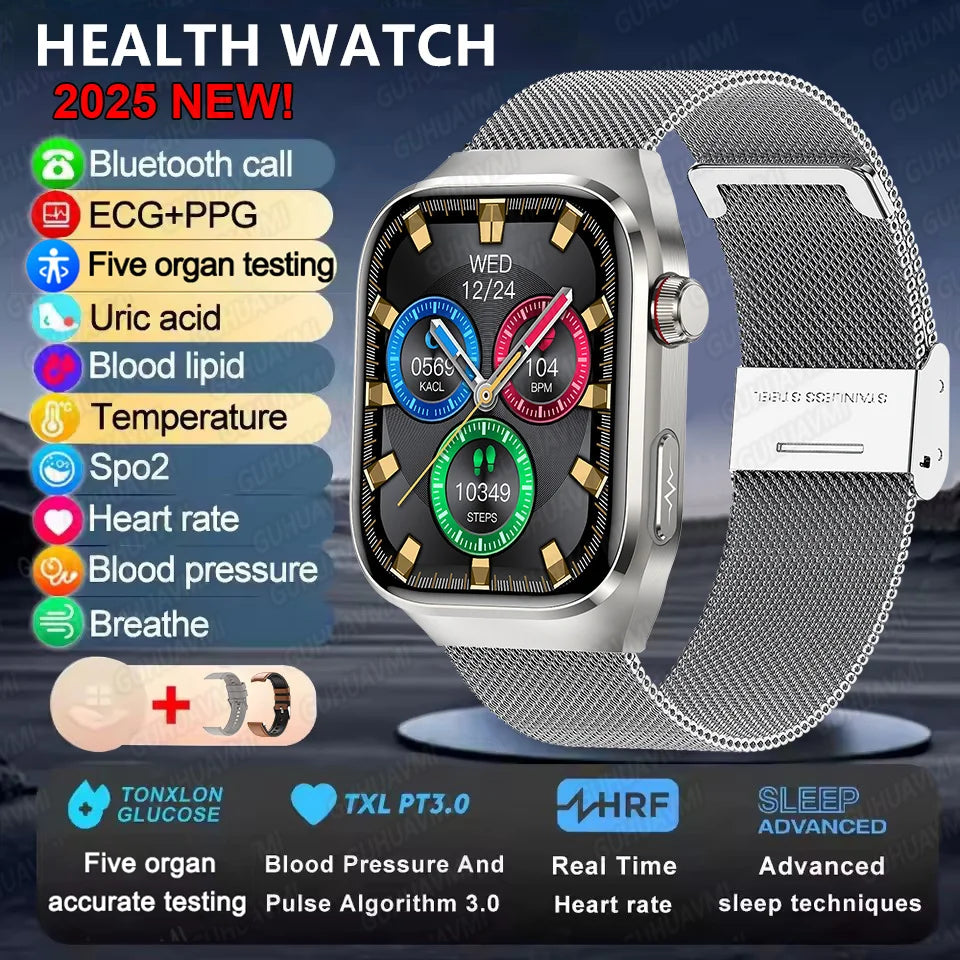 Men's Advanced Health Smart Watch 2025 - Bluetooth Call & Body Fat Analysis