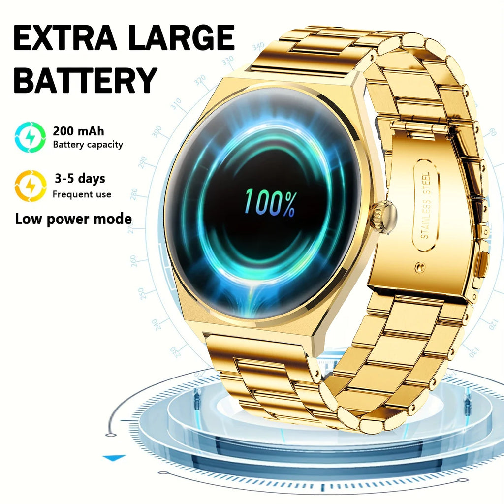 Device+ Ultra Thin Smartwatch 1.43" AMOLED HD Display for Men Women Call Reminder Step Tracker Heart Rate Monitor Android Compatible