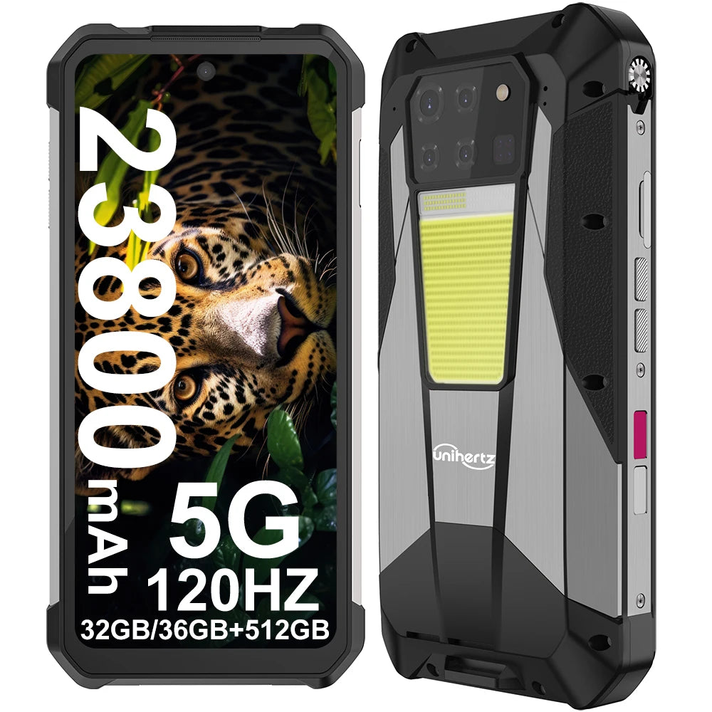 Tank 3 pro Rugged Smartphone Android 5G 100 Lumens Projector 32/36GB 512GB 23800mAh Waterproof 200MP - Unihertz
