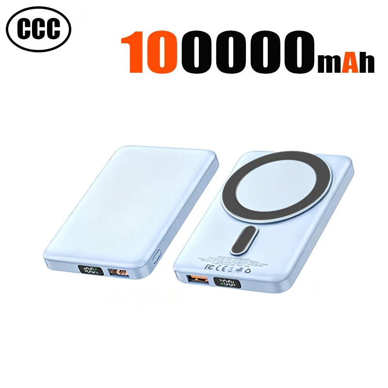 Device+ 100000mAh Magnetic Wireless Power Bank - Fast Charging for iPhone Samsung Xiaomi MagSafe