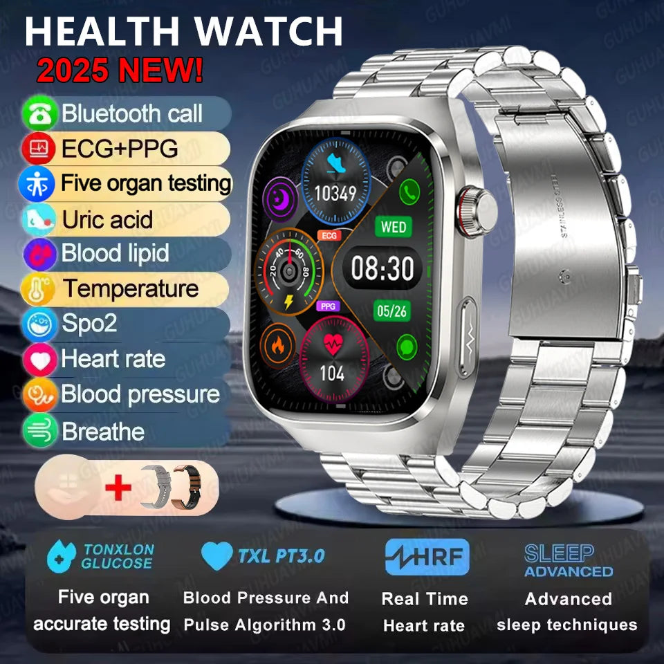 Men's Advanced Health Smart Watch 2025 - Bluetooth Call & Body Fat Analysis