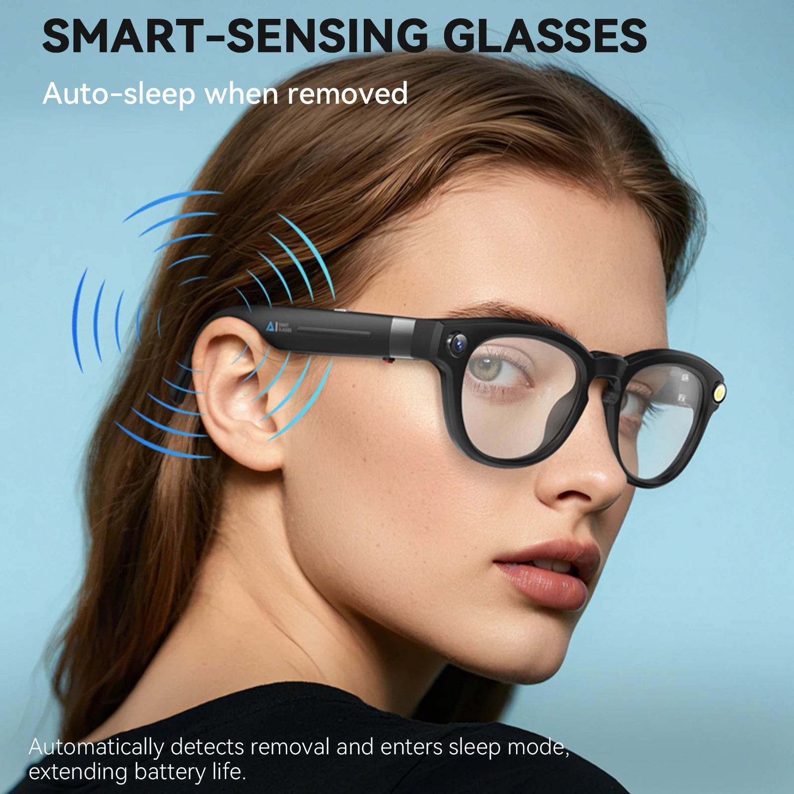 Device+ AI Smart Glasses - 800W Pixel HD Photography Video Recording Voice Calls Translation