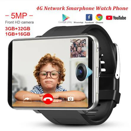 DM100 4G Smart Watch - 2.86" Android 7.1 with 3GB RAM 32GB Storage & 5MP Camera