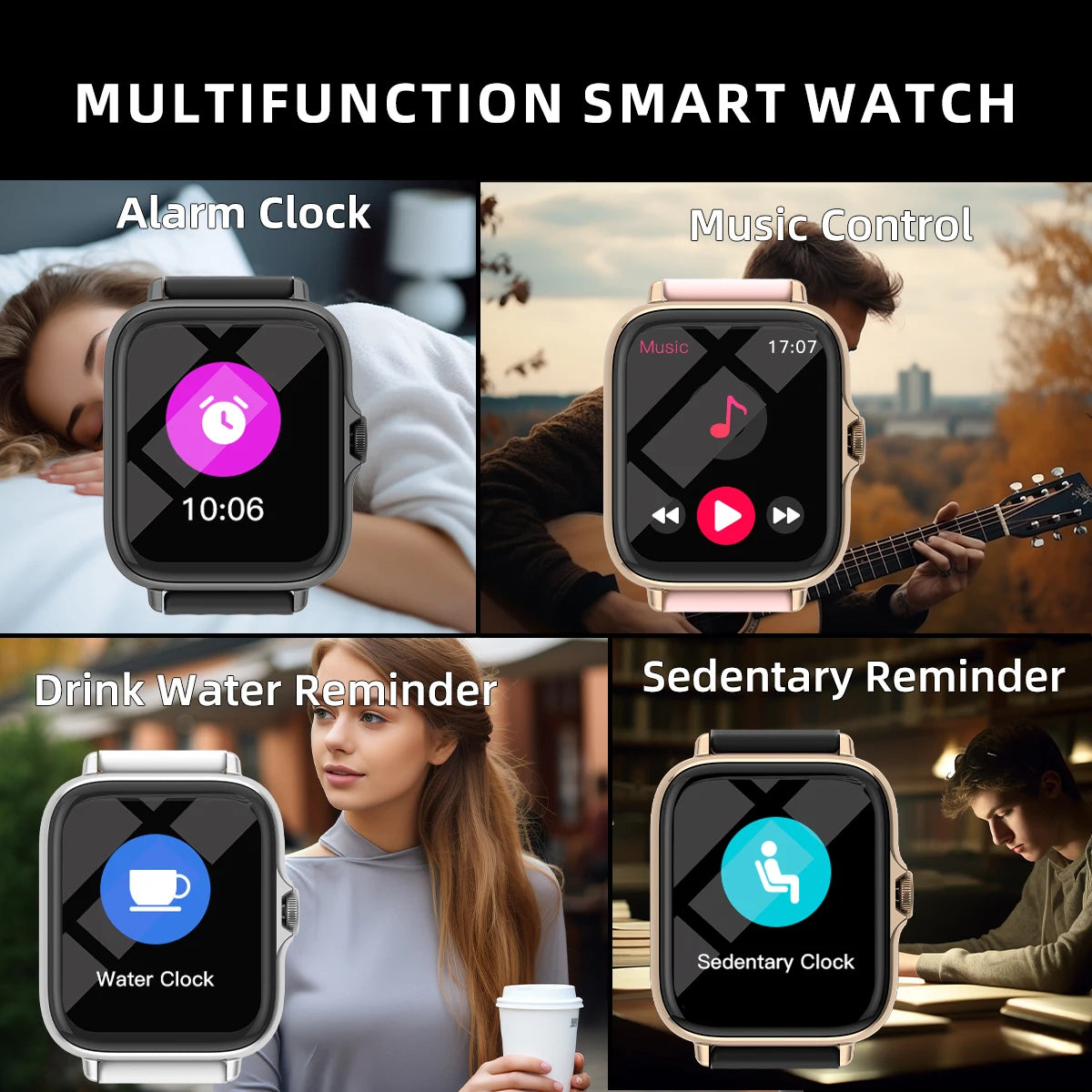 Device+ 1.83" Waterproof Smart Watch - Answer Calls Sleep Monitor Sports Tracker for iPhone Android