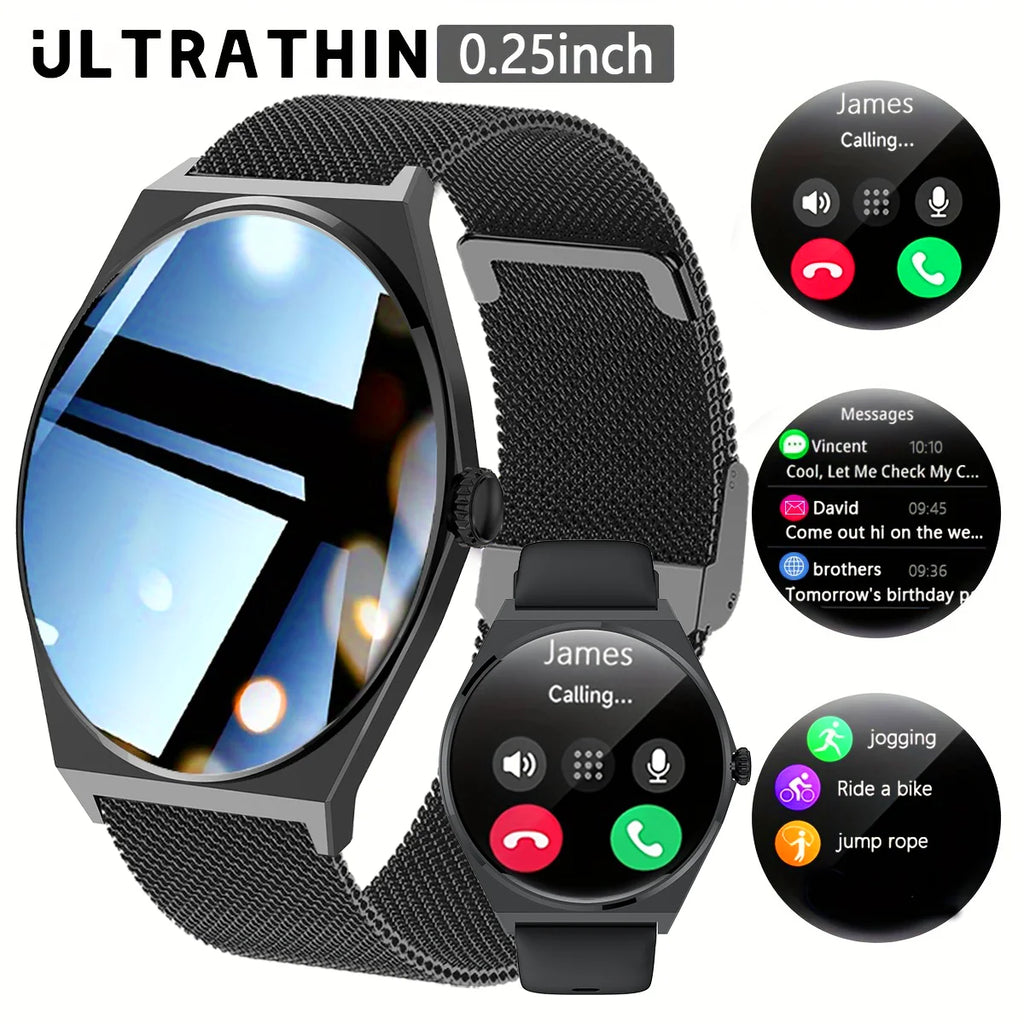 Device+ Ultra Thin Smartwatch 1.43" AMOLED HD Display for Men Women Call Reminder Step Tracker Heart Rate Monitor Android Compatible