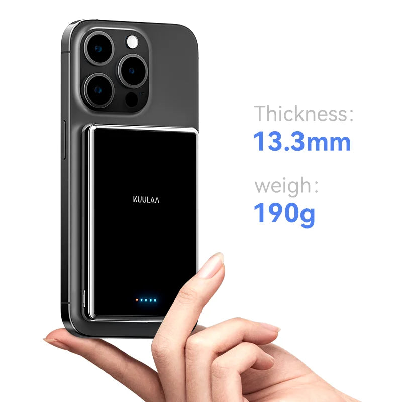 Device+ Slim 10000mAh Magnetic Power Bank - PD20W Wireless Charging for iPhone 16 15 14 Pro Max