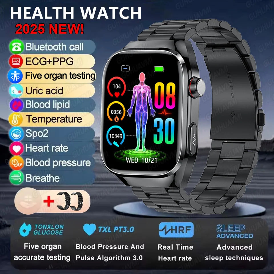 Men's Advanced Health Smart Watch 2025 - Bluetooth Call & Body Fat Analysis