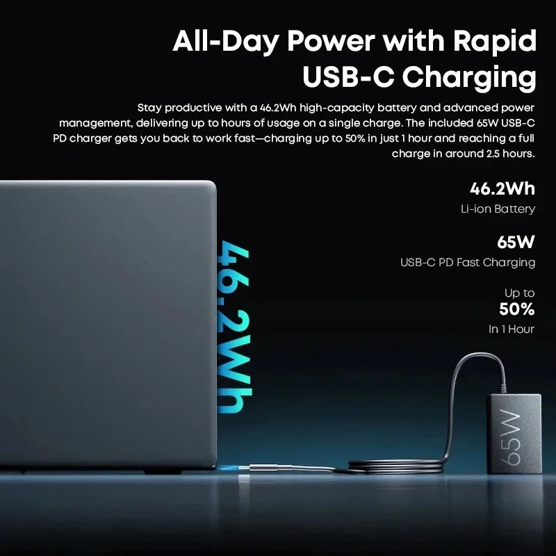 CoreBook X 14.1'' 2K Gaming Laptop AMD R5-7430U 16GB DDR4 RAM 512GB SSD Windows 11 Wifi6 up to 8h Battery Life