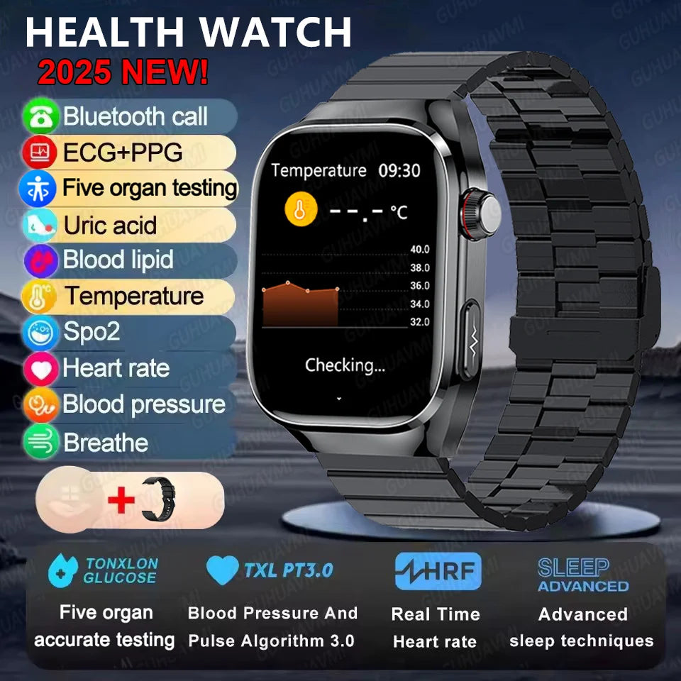 Men's Advanced Health Smart Watch 2025 - Bluetooth Call & Body Fat Analysis