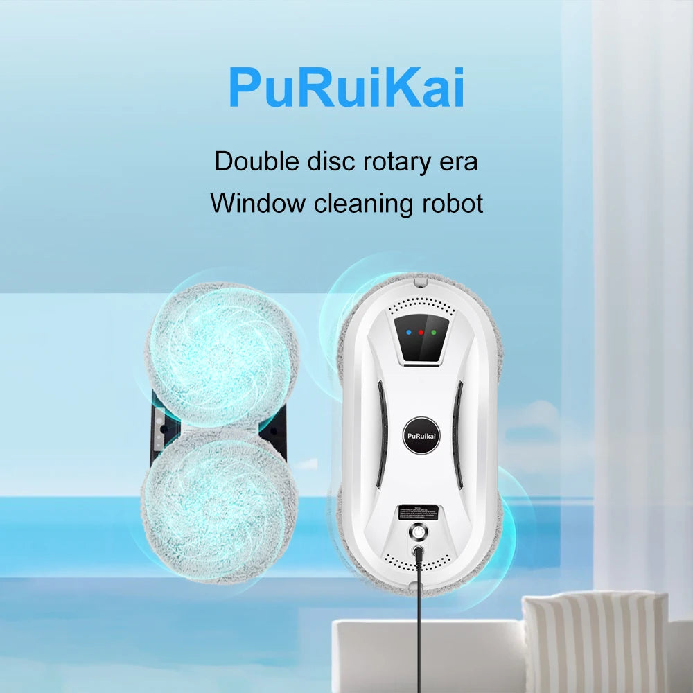 Device+ Ultra Thin Robot Vacuum Cleaner Electric Window Cleaner with Remote Control for Home Glass Cleaning N361 Model