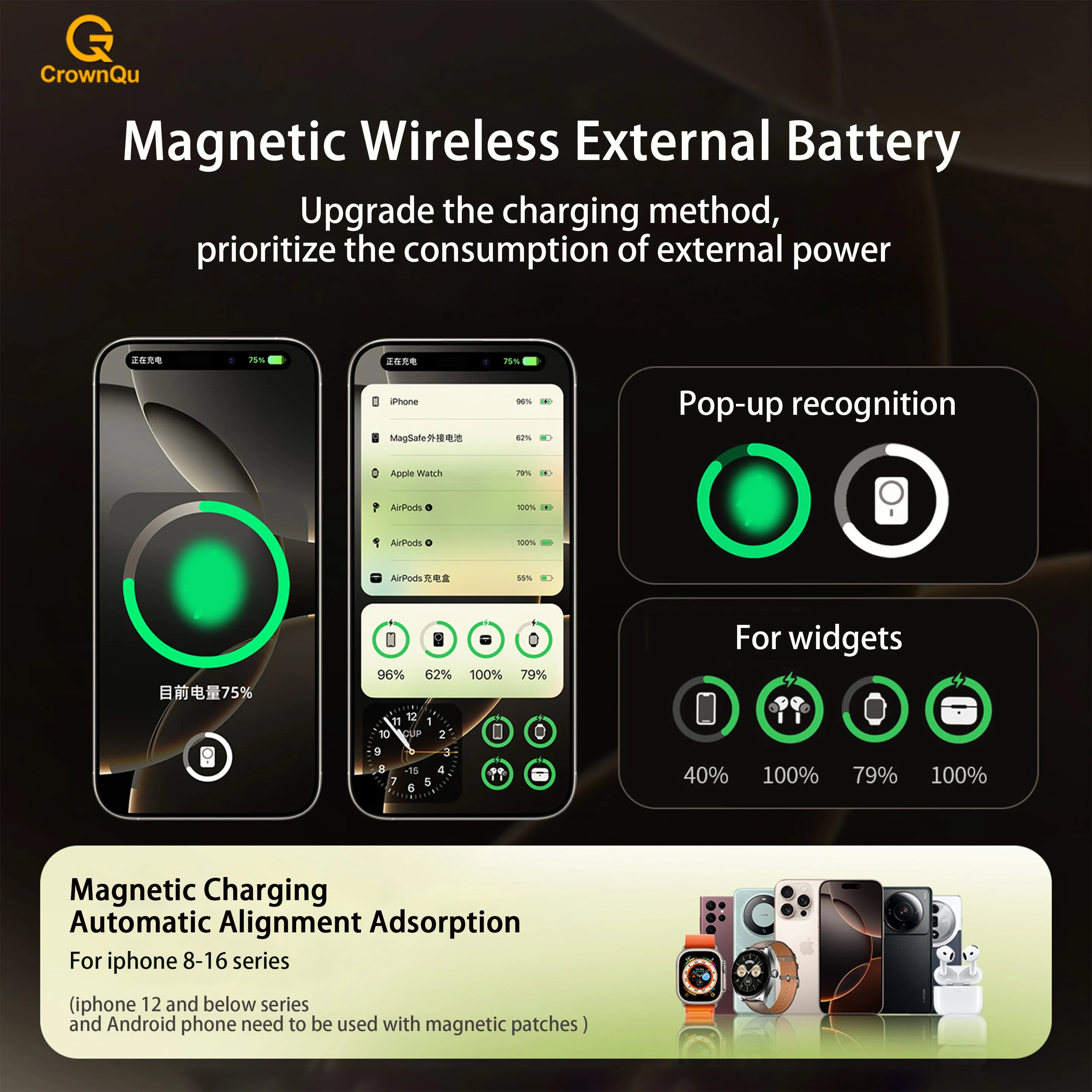Device+ Qi 2.1 Magnetic Power Bank - 5000/10000mAh Wireless Fast Charging for iPhone 12-17 Pro