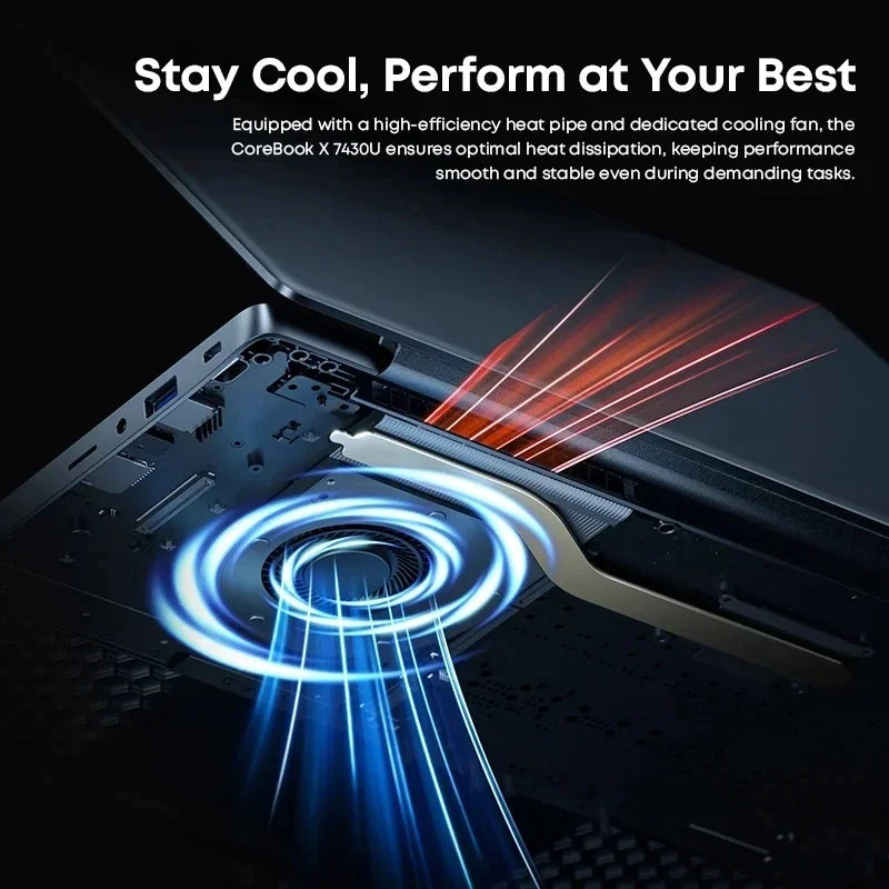 CoreBook X 14.1'' 2K Gaming Laptop AMD R5-7430U 16GB DDR4 RAM 512GB SSD Windows 11 Wifi6 up to 8h Battery Life