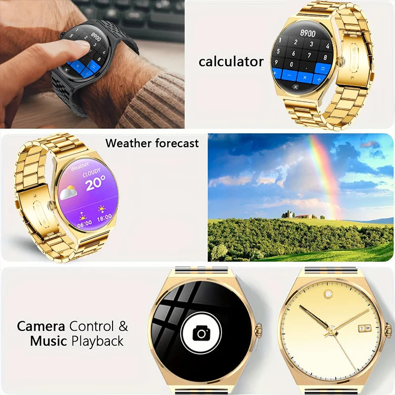 Device+ Ultra Thin Smartwatch 1.43" AMOLED HD Display for Men Women Call Reminder Step Tracker Heart Rate Monitor Android Compatible
