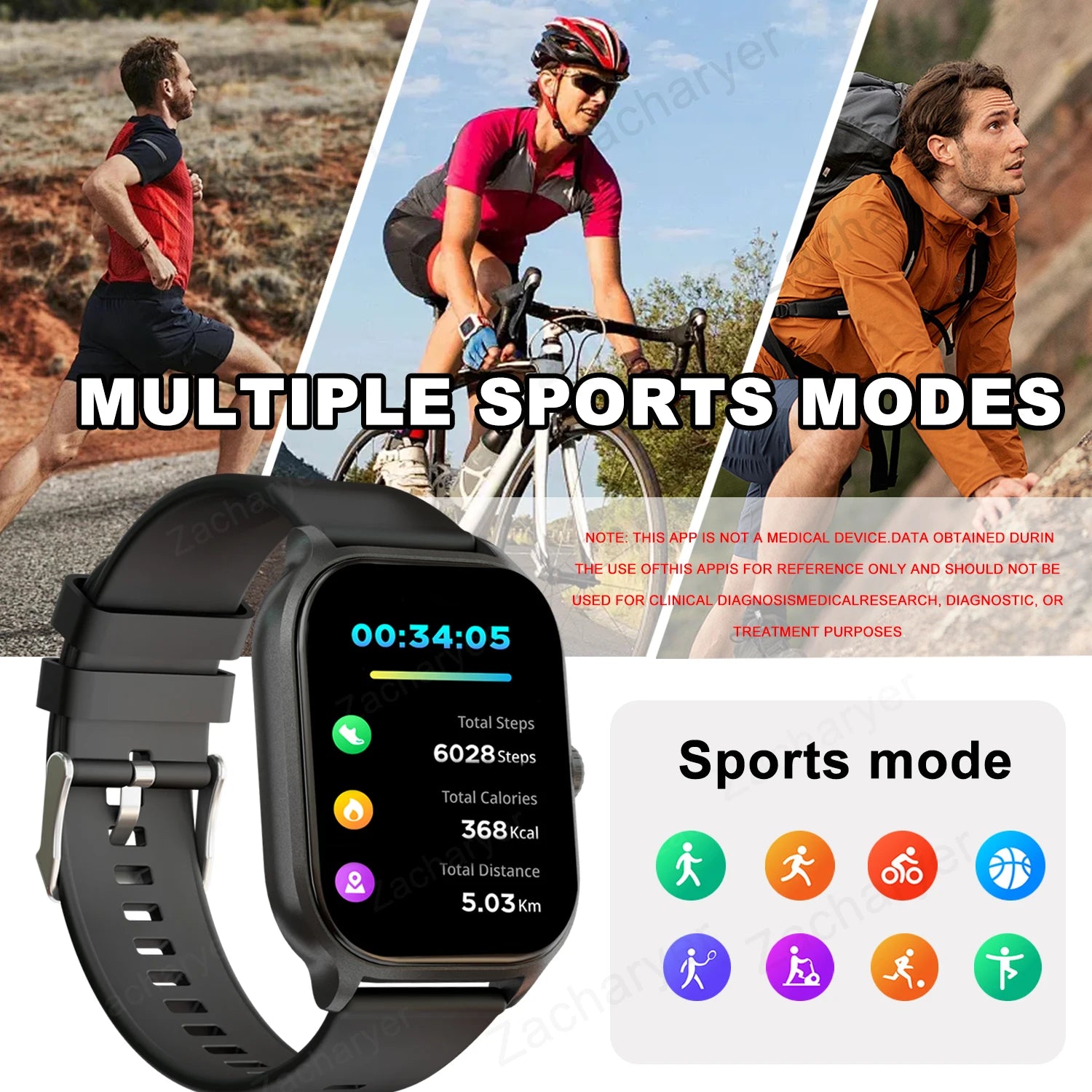 Multi-Sport Smart Watch - Wireless Calling Activity Tracker for iPhone & Android