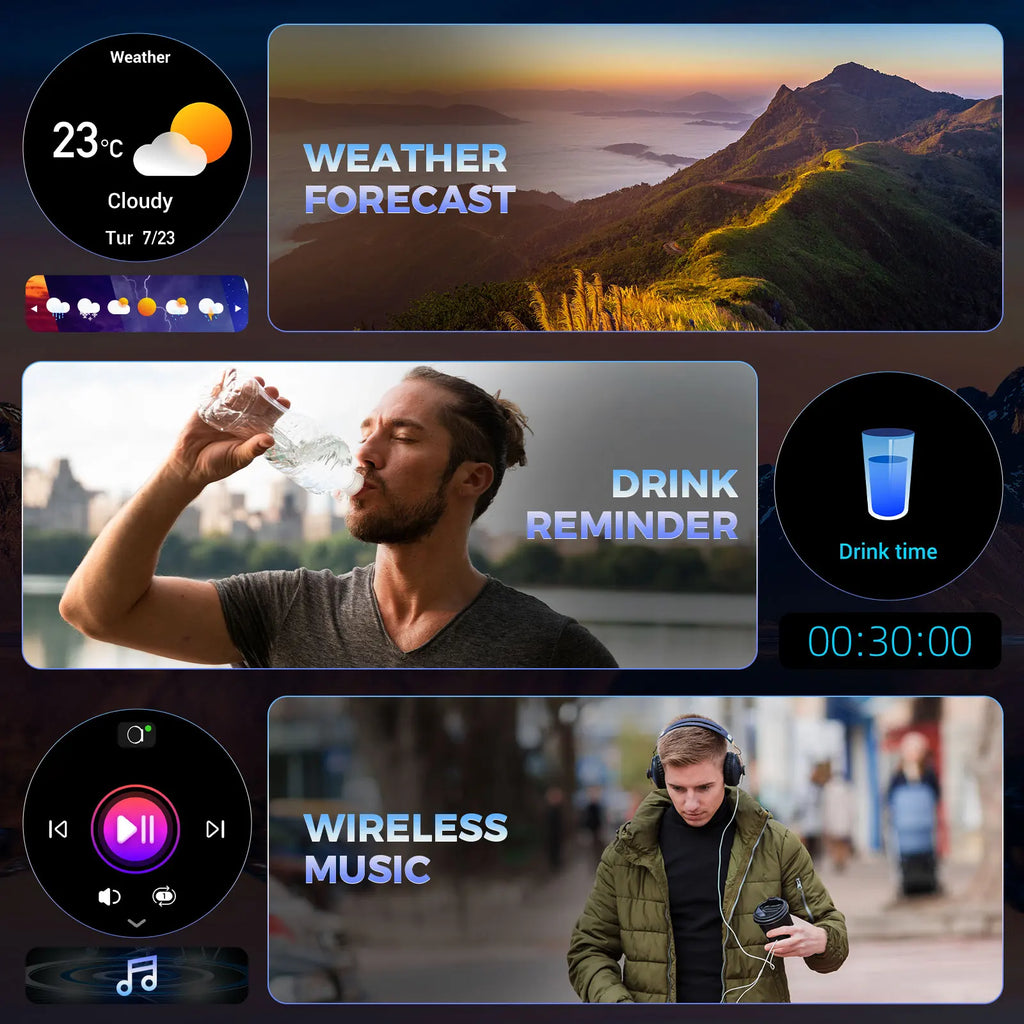 Device+ Military Tactical Smartwatch - 1.46" Fitness Tracker with Multiple Sports Modes Heart Rate SpO2