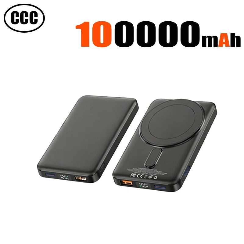 Device+ 100000mAh Magnetic Wireless Power Bank - Fast Charging for iPhone Samsung Xiaomi MagSafe