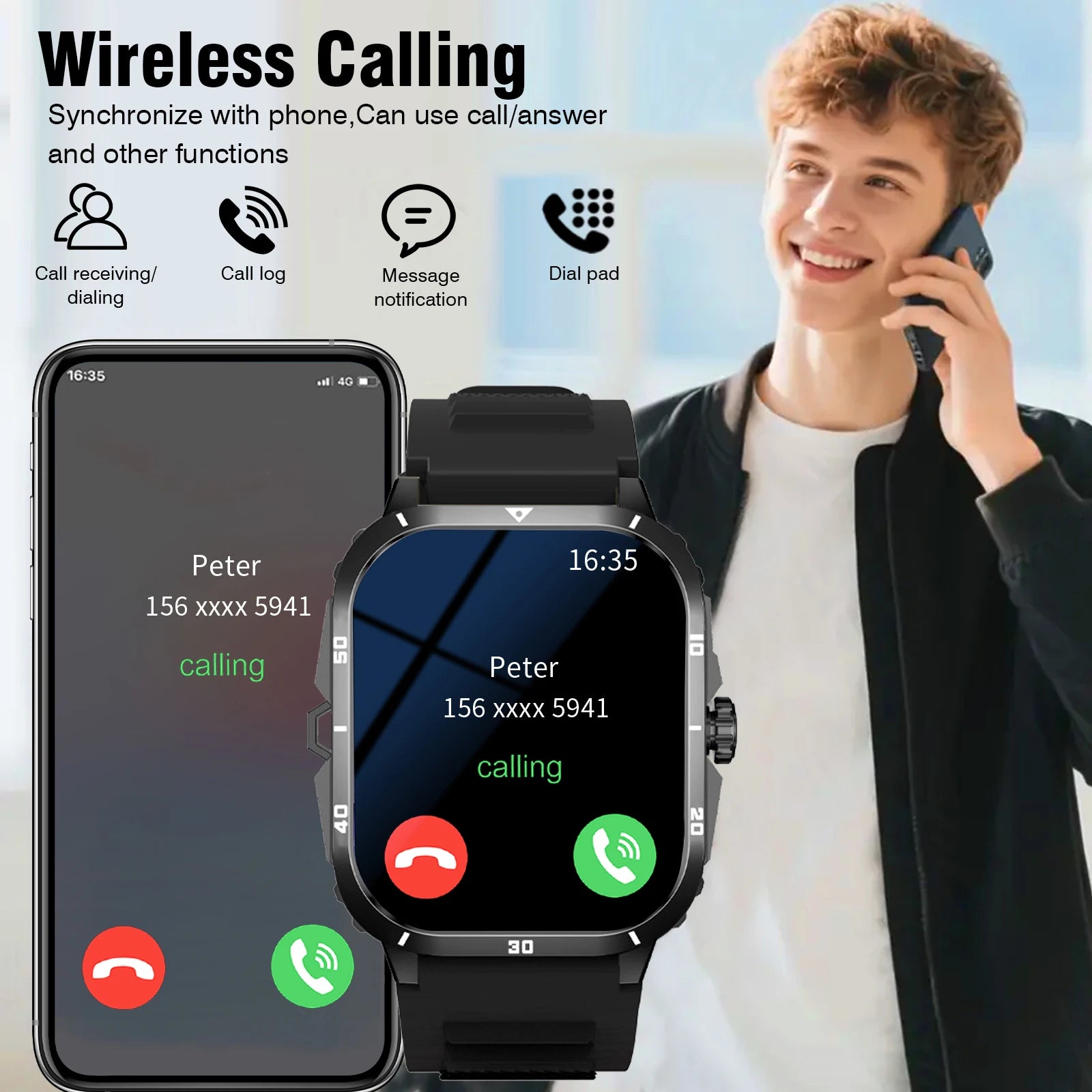 Men's Premium Smart Watch 2025 - Wireless Calling with Dual Straps (Steel & Silicone)