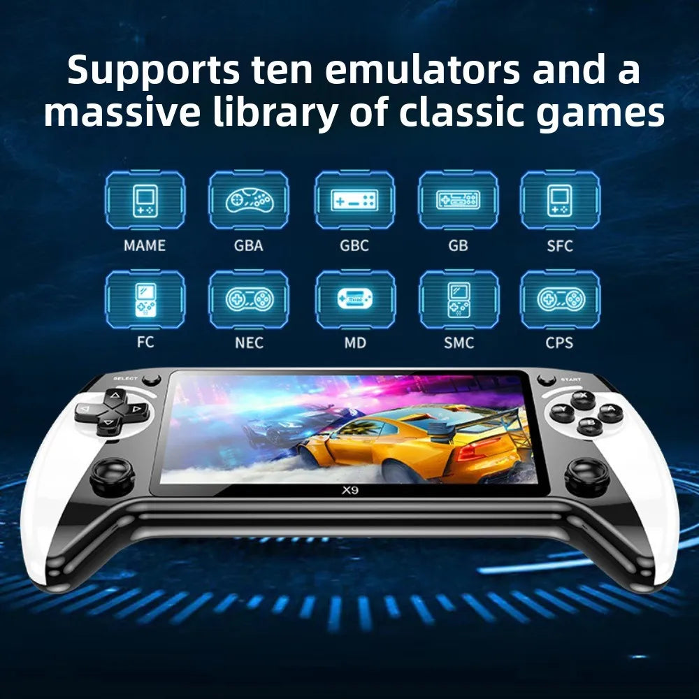 Device+ X9 Retro Handheld Game Console - 5.5" HD Screen 20000+ Games TV Connection & Wireless Controllers