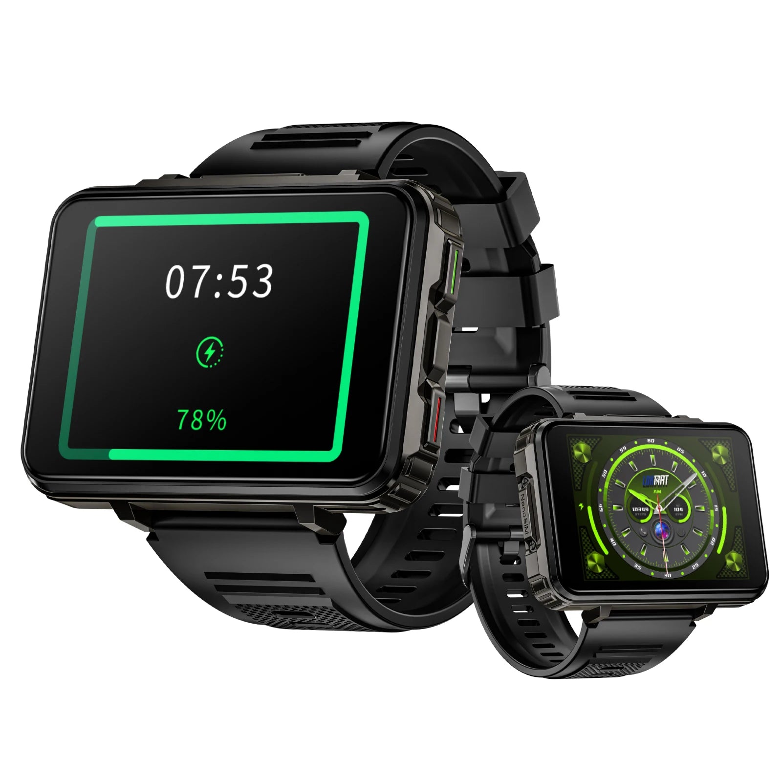 APPLLP 5 MAX Android Smartwatch - Dual Camera Flashlight 4G Calls WiFi Square Screen Gaming Watch
