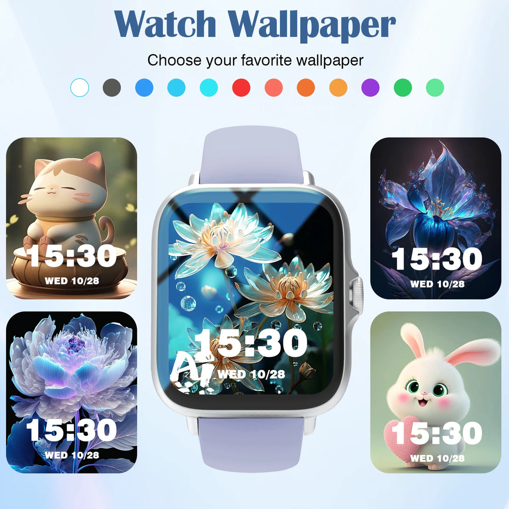 Device+ Ultra-Thin Smartwatch with Call Function Message Notifications Compatible with Android iPhone Neutral Gift Smart Watch