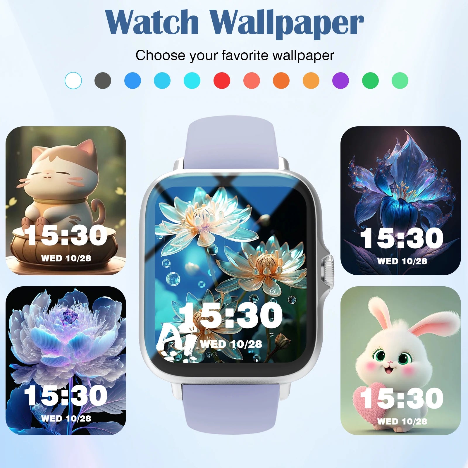 Device+ Ultra-Thin Smartwatch with Call Function Message Notifications Compatible with Android iPhone Neutral Gift Smart Watch