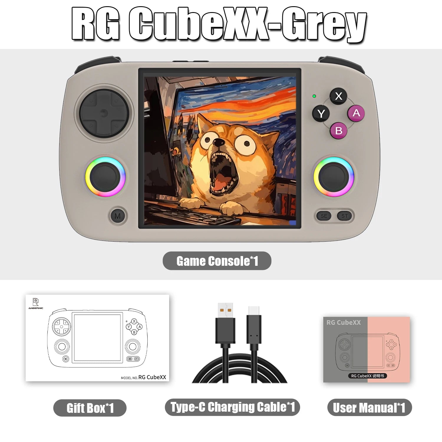 Device+ RG CubeXX Retro Handheld Game Console - 3.95" Screen 5056 Games Linux System HD Output