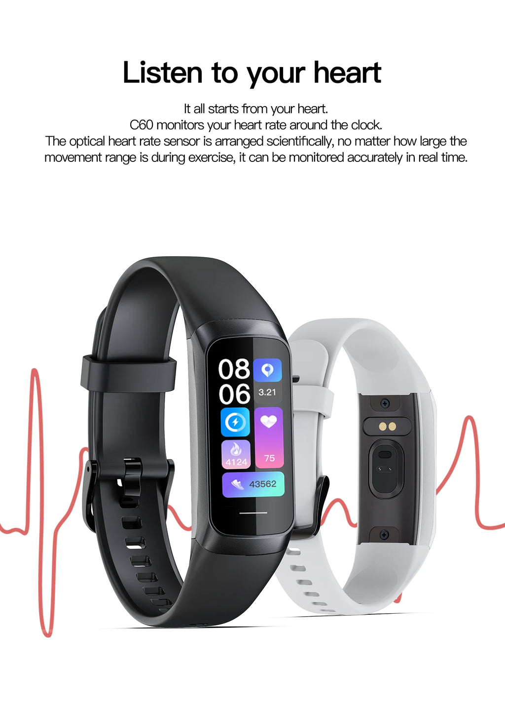 AMOLED Sport Smart Watch 2025 - Fitness Tracker with Heart Rate & Blood Pressure Monitor
