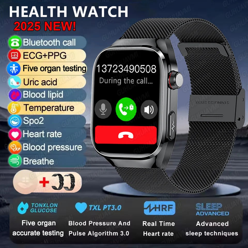 Men's Advanced Health Smart Watch 2025 - Bluetooth Call & Body Fat Analysis