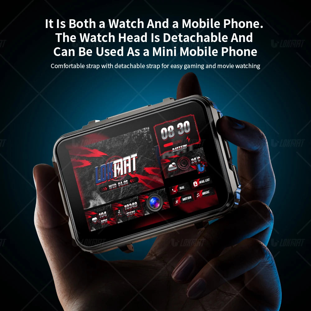 APPLLP 5 MAX Android Smartwatch - Dual Camera Flashlight 4G Calls WiFi Square Screen Gaming Watch