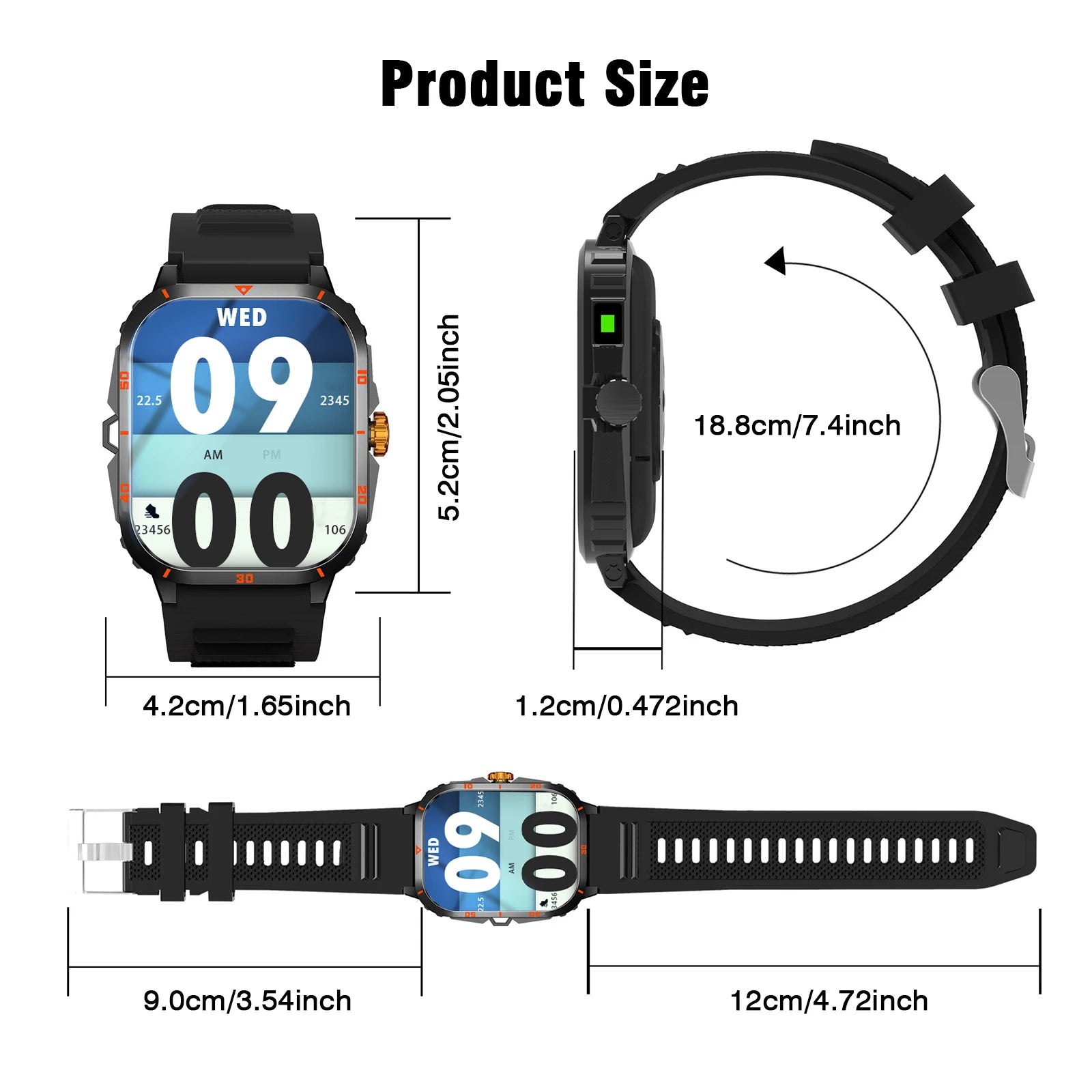 Men's Premium Smart Watch 2025 - Wireless Calling with Dual Straps (Steel & Silicone)