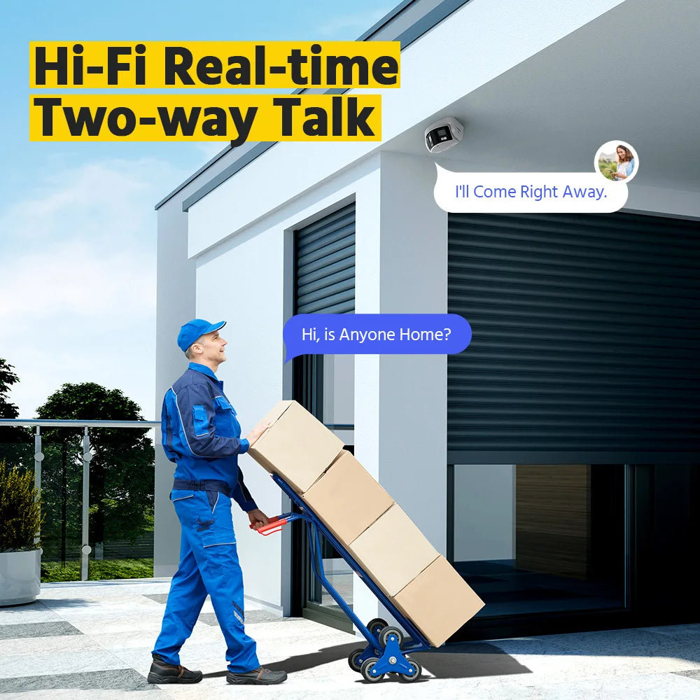 Device+ 8MP Dual Lens Security Camera POE IP Human Detection Two-Way Audio 180° Wide View Angle Indoor/Outdoor Bullet Camera