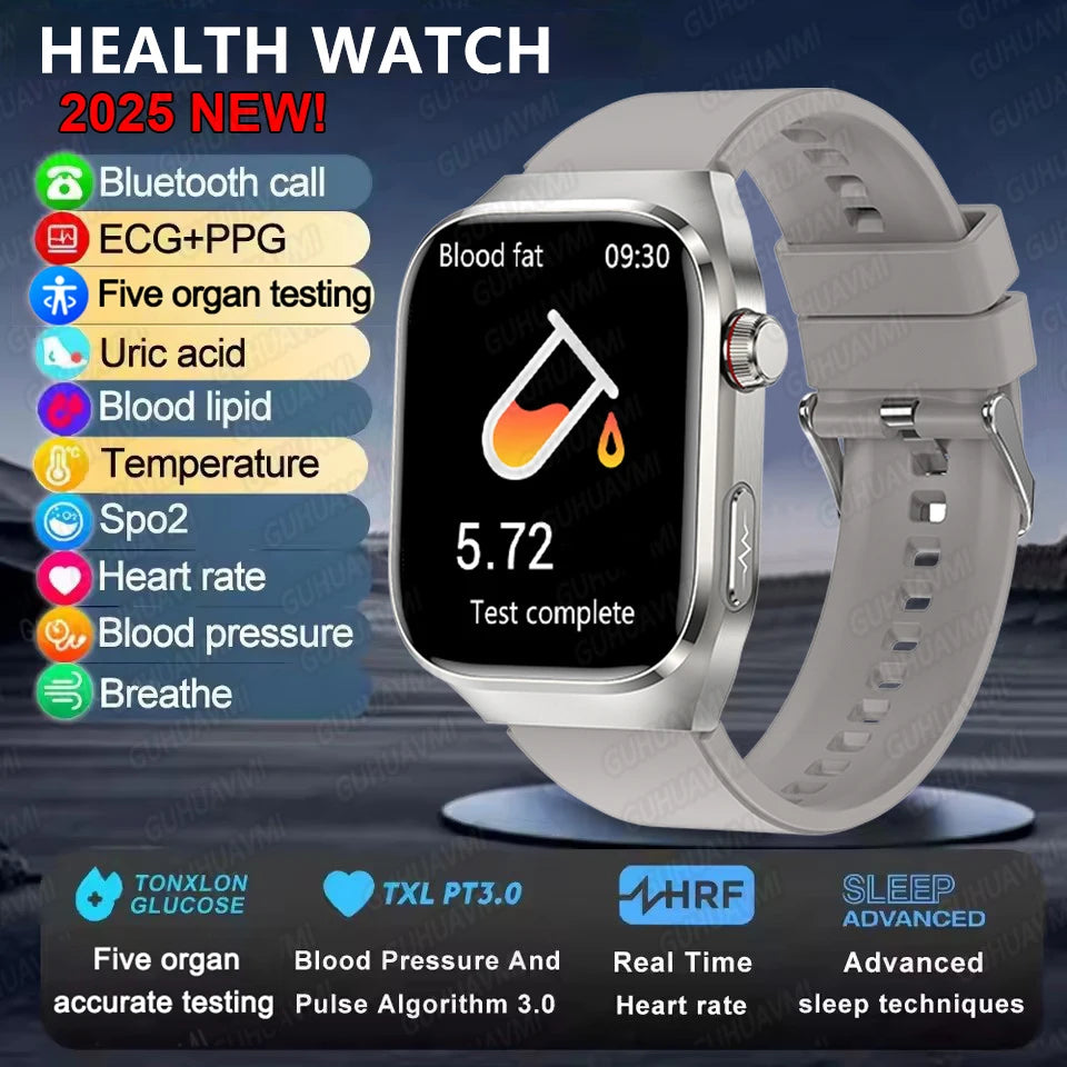 Men's Advanced Health Smart Watch 2025 - Bluetooth Call & Body Fat Analysis