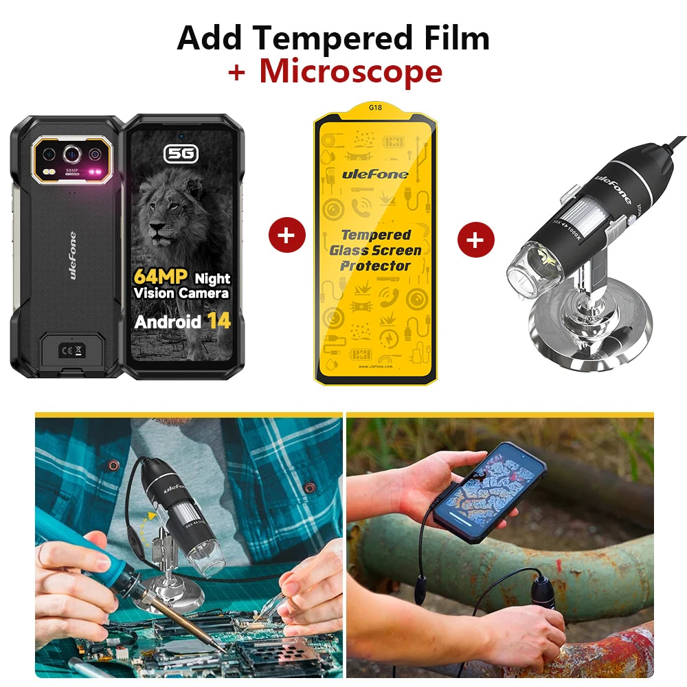 Armor 27 Pro 5G Rugged Smartphone - 10600mAh Battery 64MP Night Vision 24GB RAM Android 14