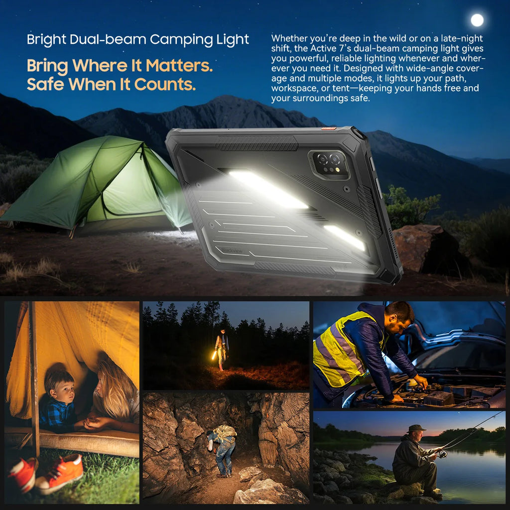 Device+ Active 7 Rugged Tablet - 11" FHD 24GB RAM 128GB Android 15 10000mAh NFC Dual Webcam