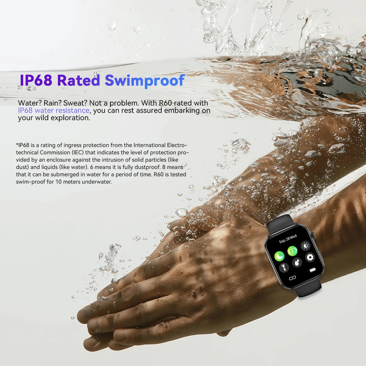 Blackview R60 Smartwatch - 1.96" AMOLED 800mAh Battery Bluetooth Calling Health Fitness Tracker